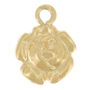 Mini dije de flor rosa 6,5 mm - Gold filled (oro laminado) x1