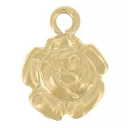 Mini dije de flor rosa 6,5 mm - Gold filled (oro laminado) x1