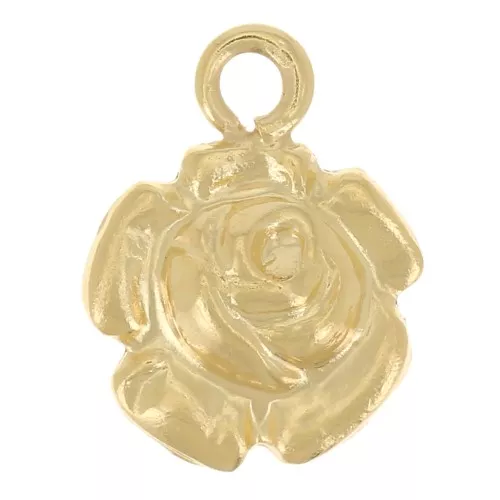 Mini dije de flor rosa 6,5 mm - Gold filled (oro laminado) x1