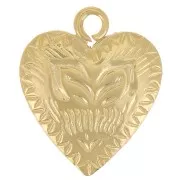 Colgante corazón gráfico 11x9 mm - Gold filled (Oro laminado) x1