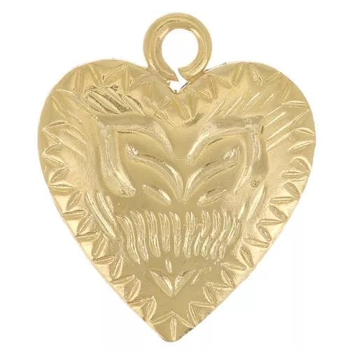 Colgante corazón gráfico 11x9 mm - Gold filled (Oro laminado) x1