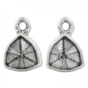 Engaste colgante doble cara  4706 12 mm plateado envejecido