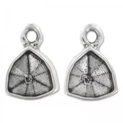 Engaste colgante doble cara  4706 12 mm plateado envejecido