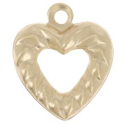 Colgante corazón hueco efecto cuerda 10x9 mm - Gold filled (oro laminado) x1