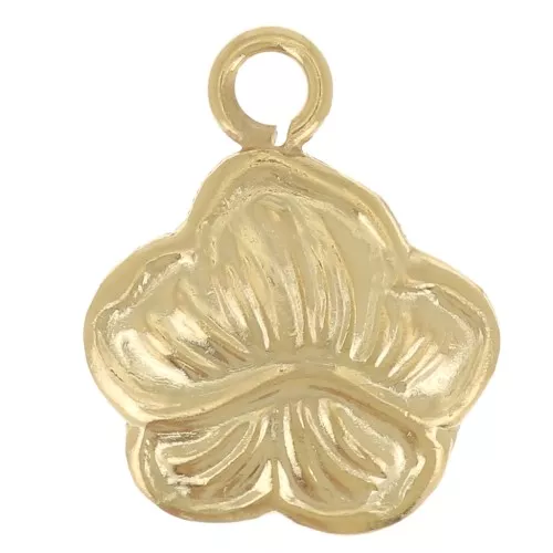 Colgante flor 7 mm - Gold filled (Oro laminado) x1