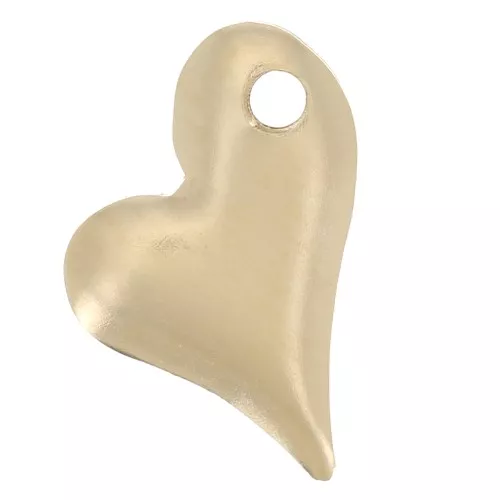 Dije corazón abombado 10x7 mm - agujero derecho - Gold filled (oro laminado) x1