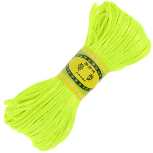 Cordón de cola de rata de poliéster 2 mm - Amarillo fluorescente x20m