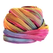 Ruban twill de soie Shibori Tropical Pink Borealis x10cm