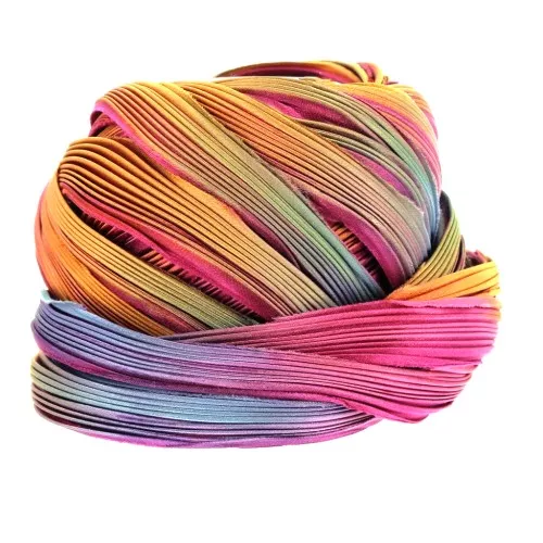 sarga de seda Shibori Tropical Pink Borealis x10cm
