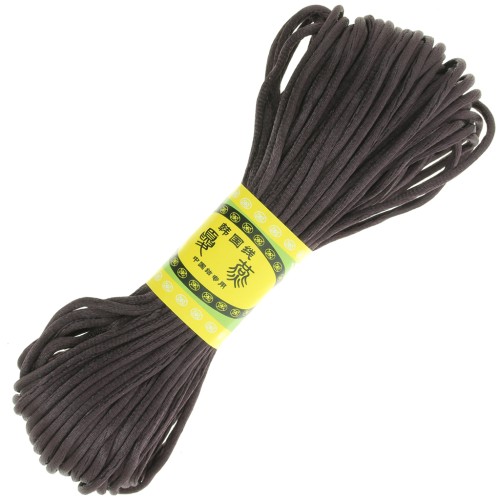 Cordón de poliéster tipo «cola de rata» de 2 mm - Marrón oscuro x 20 m
