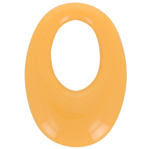 Colgante ovalado calado de resina opaca 33x23 mm - Mostaza x1
