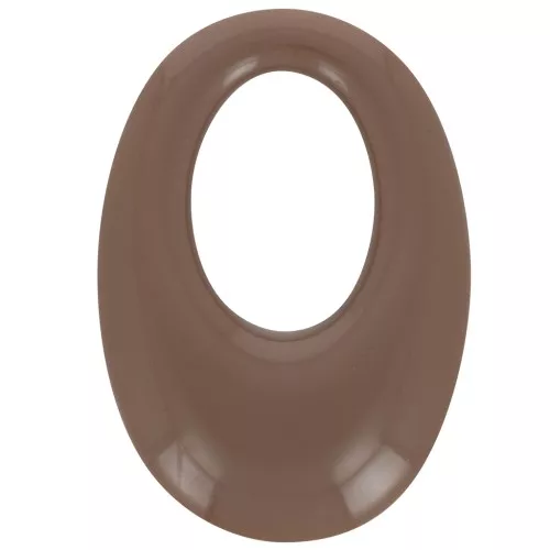 Colgante ovalado calado de resina opaca 33x23 mm - Marrón x1