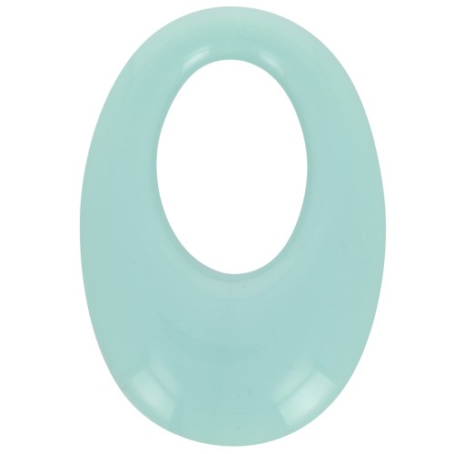 Colgante ovalado calado de resina opaca 33x23 mm - Menta x1