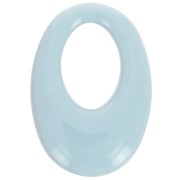 Colgante ovalado calado de resina opaca 33x23 mm - Azul Gris x1