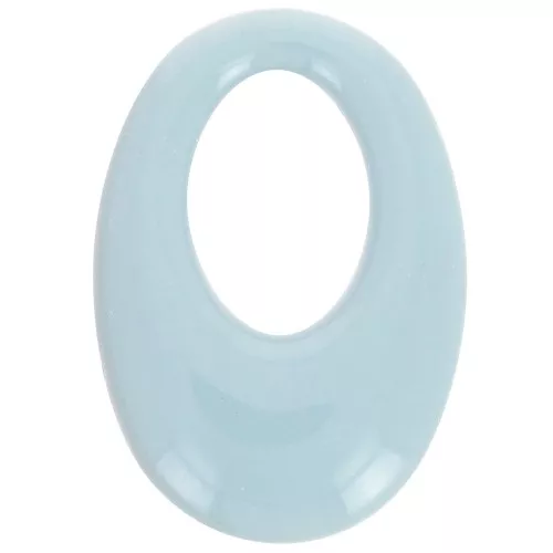 Colgante ovalado calado de resina opaca 33x23 mm - Azul Gris x1