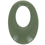 Colgante ovalado calado de resina opaca 33x23 mm - Verde oscuro x1