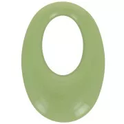 Colgante ovalado calado de resina opaca 33x23 mm - Verde Oliva x1