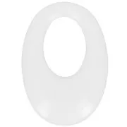 Colgante ovalado calado de resina opaca 33x23 mm - Blanco x1
