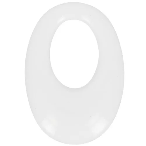 Colgante ovalado calado de resina opaca 33x23 mm - Blanco x1