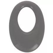 Colgante ovalado calado de resina opaca 33x23 mm - Gris oscuro x1