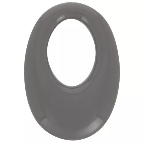 Colgante ovalado calado de resina opaca 33x23 mm - Gris oscuro x1