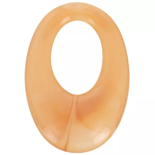 Colgante ovalado hueco de resina translúcida 33x23 mm - Mármol albaricoque x1