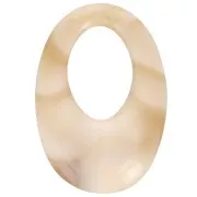 Colgante ovalado calado de resina opaca 33x23 mm - Beige jaspeado - marrón x1