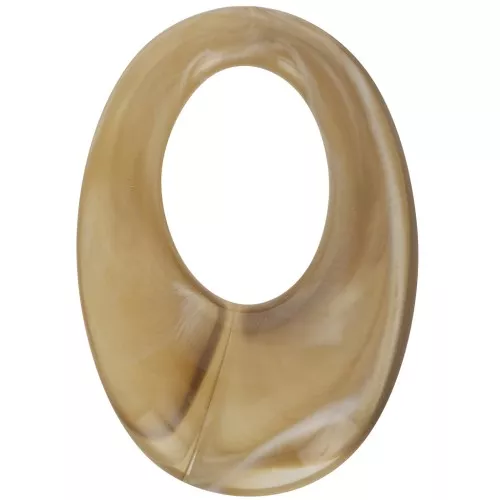 Colgante ovalado calado de resina translúcida 33x23 mm - Marrón claro jaspeado x1