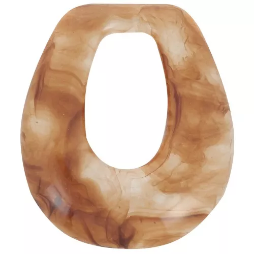 Colgante gota calado de resina opaca translúcida 28x25 mm - Mármol ámbar x1