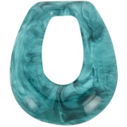 Colgante gota calado de resina translúcida 28x25 mm - Verde Turquesa jaspeado x1|raw }}