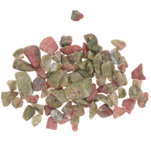 Bolsa de mini piedras laminadas - Chips de piedra sin perforar - Unakite x20g