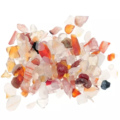 Bolsa de gemas tintadas miniatura laminadas - escamas no perforadas - Cornalina x20g