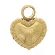 Colgante corazón trabajado 6x5 mm - Acero inoxidable 304L - Dorado x1