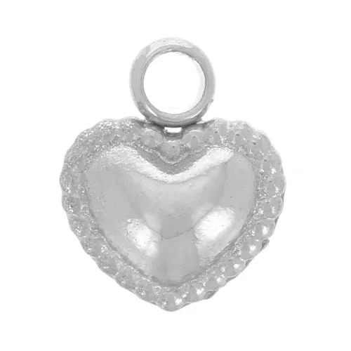 Colgante corazón trabajado 6x5 mm - acero inoxidable 304L x1