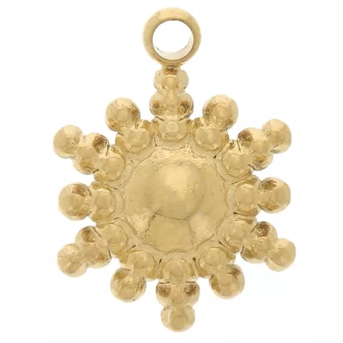 Colgante Sol con bolitas de 8 mm - Acero inoxidable 304L - Dorado x1