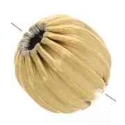 Cuenta redonda acanalada de 6 mm - Acero inoxidable Dorado 304 x1