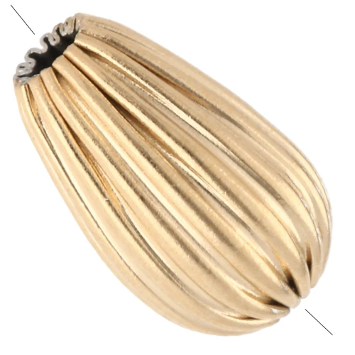 Gota estriada 9,5x6 mm - Acero inoxidable 304 Oro x1