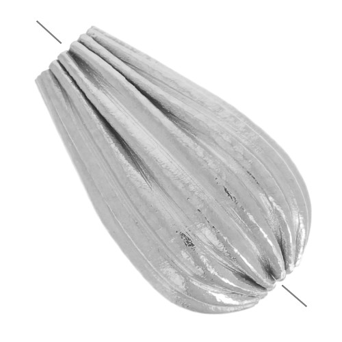 Cuenta de gota a raya 10x6 mm - Acero inoxidable 316L x1