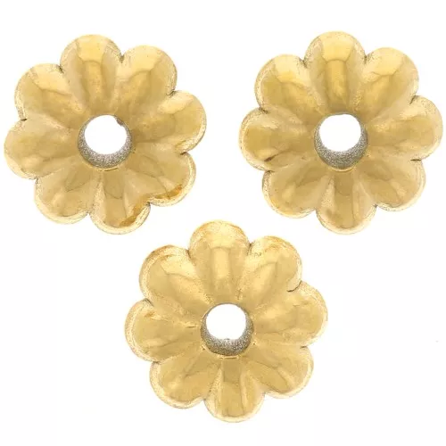 Rondelle flor 6 mm - Acero inoxidable 316L dorado x5