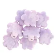 Cuenta flor de cristal 17 mm - Lila jaspeado x1