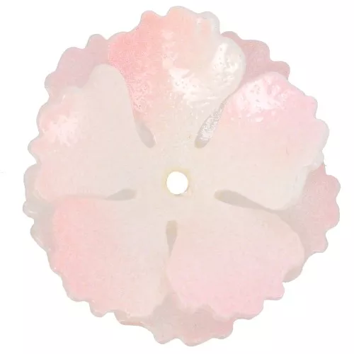 Colgante Flor 27 mm acrílica de doble pétalo - Rosa nacarado x1