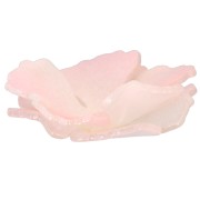 Colgante Flor 27 mm acrílica de doble pétalo - Rosa nacarado x1