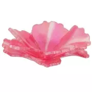 Colgante Flor 27 mm acrílica de doble pétalo - Rojo nacarado x1