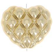 Cuenta corazón 17x20 mm efecto trenzado en acrílico metalizado CCB - Dorado x1