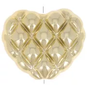 Cuenta corazón 17x20 mm efecto trenzado en acrílico metalizado CCB - Dorado x1