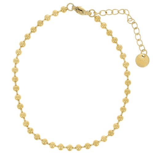 Pulsera eslabones bola 3mm - Acero inoxidable 304L Dorado x17cm
