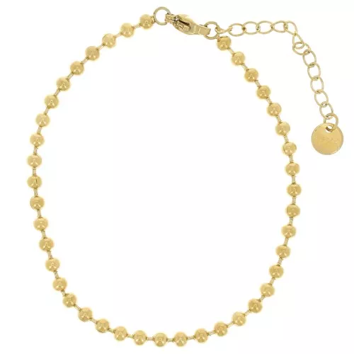 Pulsera eslabones bola 3mm - Acero inoxidable 304L Dorado x17cm