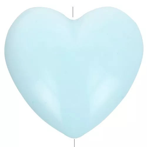 Cuenta corazón de resina opaca 26x27 mm - Azul pastel x1