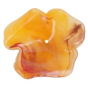 Colgante Flor 40 mm en resina transparente - Albaricoque jaspeado x1