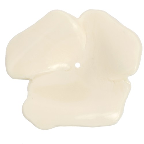 Colgante flor 40 mm en resina opaca - Crudo x1